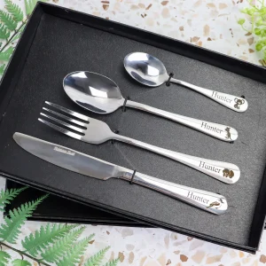 Kids personalised cutlery set