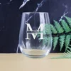 Monogram stemless wine glass