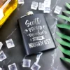 Naughty List Christmas Flask Black