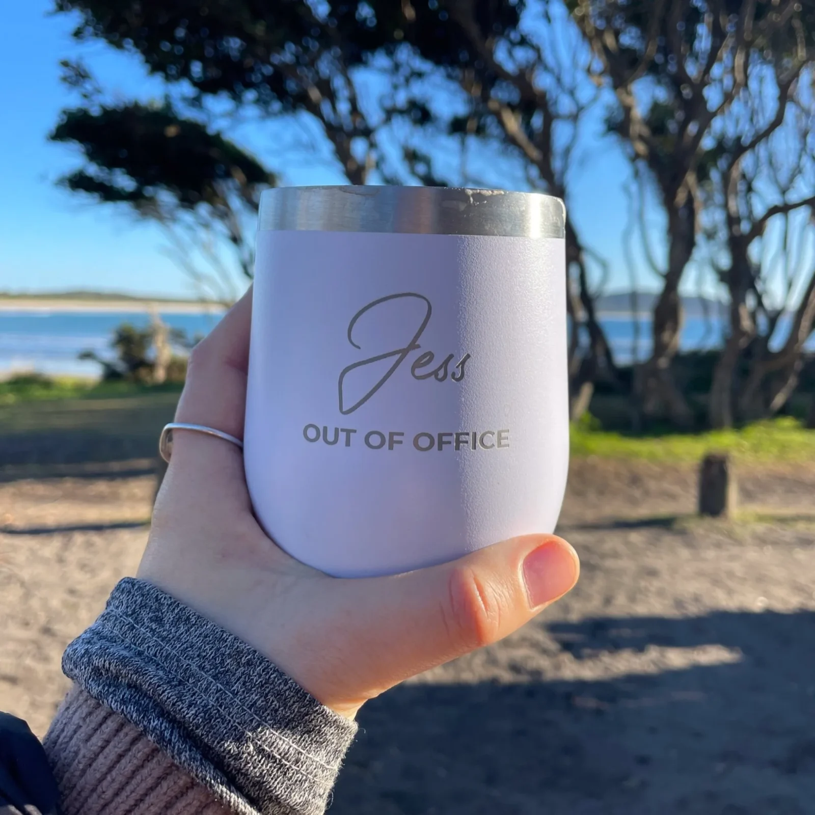 Personalised coffee order tumbler engraved with your name