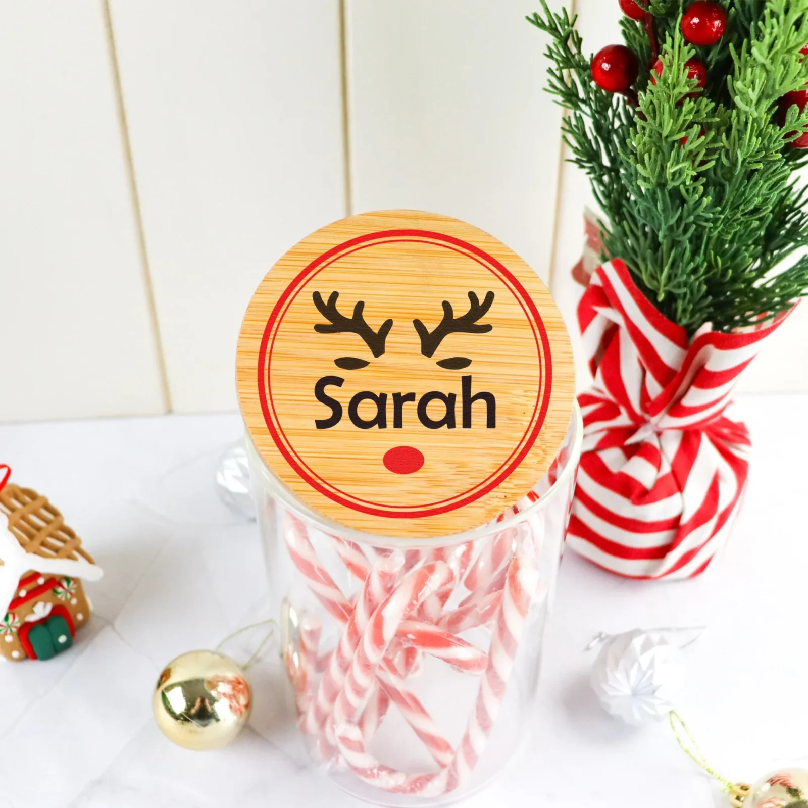 Reindeer lolly jar