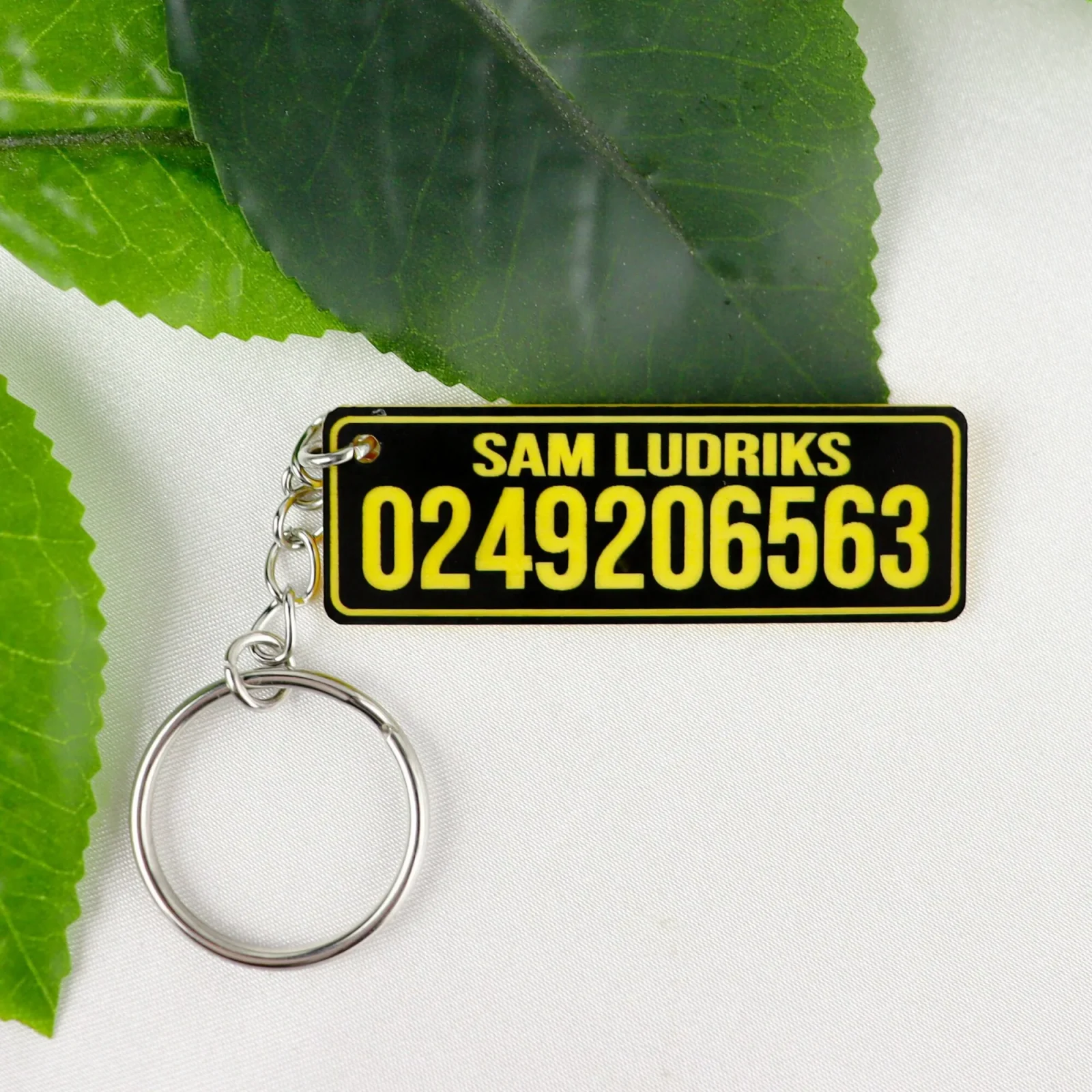 Personalised details keychain