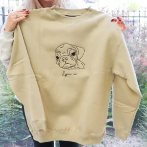 Personalised embroidered pet jumper / crewneck sand