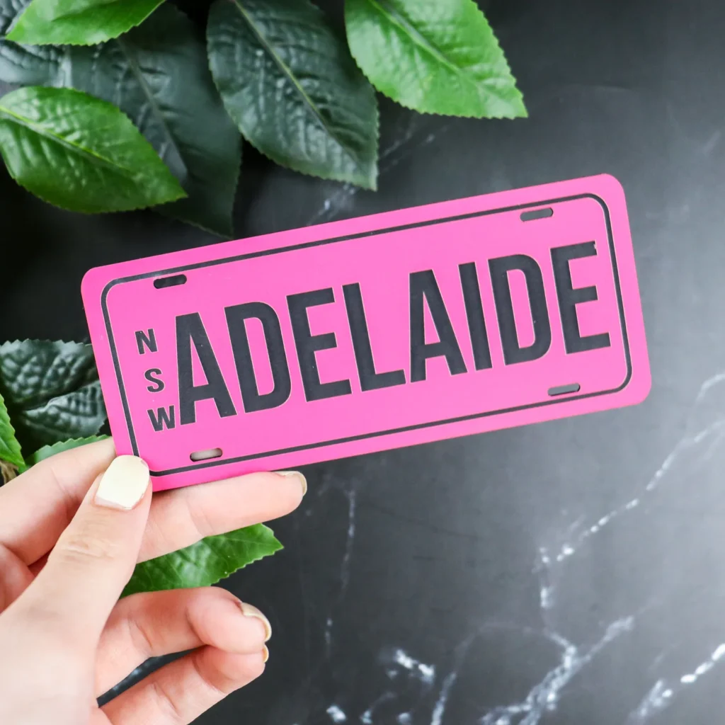 Licence plate key chains and keyrings 6 Plateit© kids engraved licence plate for bikes and ride on cars