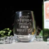 The Naughty List Stemless Wine Glass