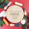 Rotating engraved married cheese set