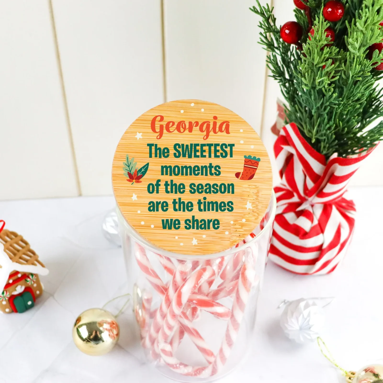 The sweetest moments christmas lolly jar