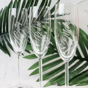 Wedding champagne flute with various designs