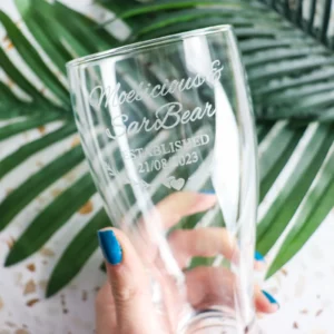 Wedding Engraved Schooner Glass