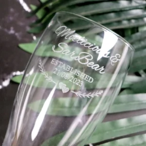 Wedding engraved schooner glass