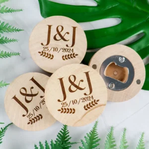 Wedding magnetic bottle opener