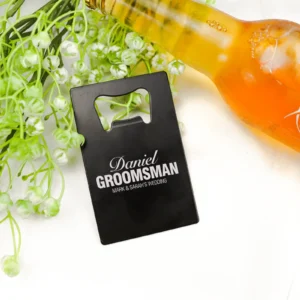 Bridal Party Card Bottle Opener Black