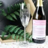 Champagne flute with engraving