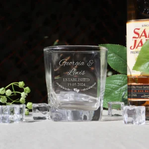 Wedding scotch glass engraved for the bridal party