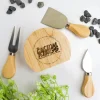 Engraved corporate logo cheese utensil block