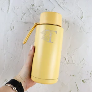 Floral letter reusable 1 litre water bottle