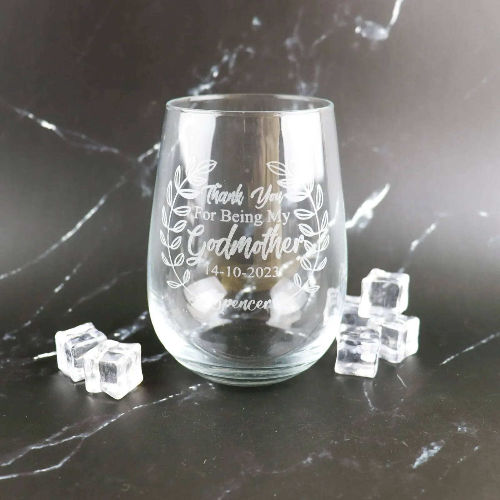 Stemless Wine Glass: Godparent Design - Customkings