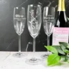 Wedding champagne flute with various designs