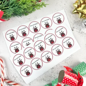 Round Christmas Personalised Sticker Sets