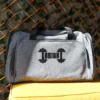 Embroidered Grey Duffle Bag with Personalised Design