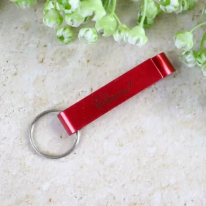 Engraved metal bottle opener keychain