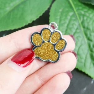 Glitter paw personalised pet tag