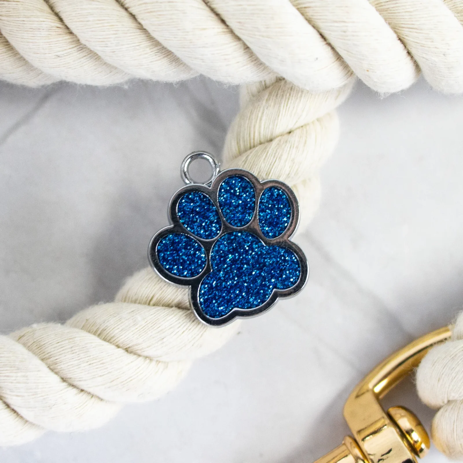 Glitter paw personalised pet tag