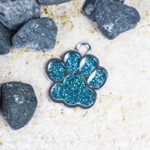 Glitter paw personalised pet tag