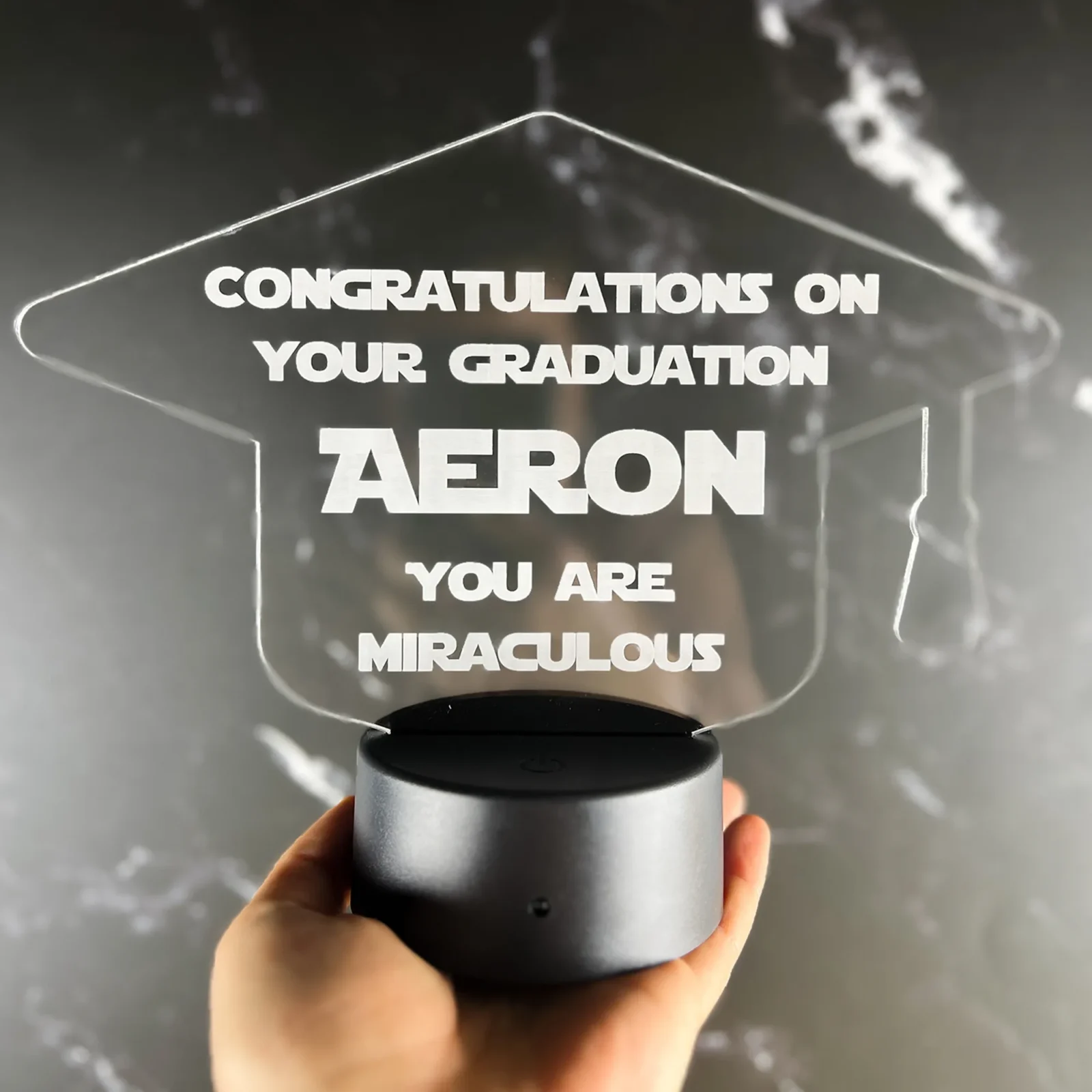 Graduation cap personalised night light