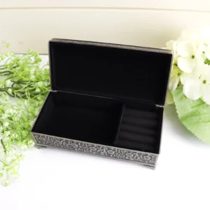 Jewellery box pewter or silver rectangle choose from 3 sizes