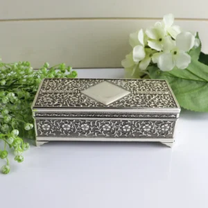 Jewellery box pewter or silver rectangle choose from 3 sizes