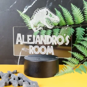 Jurassic Night Light Engraved for Kid's Bedroom