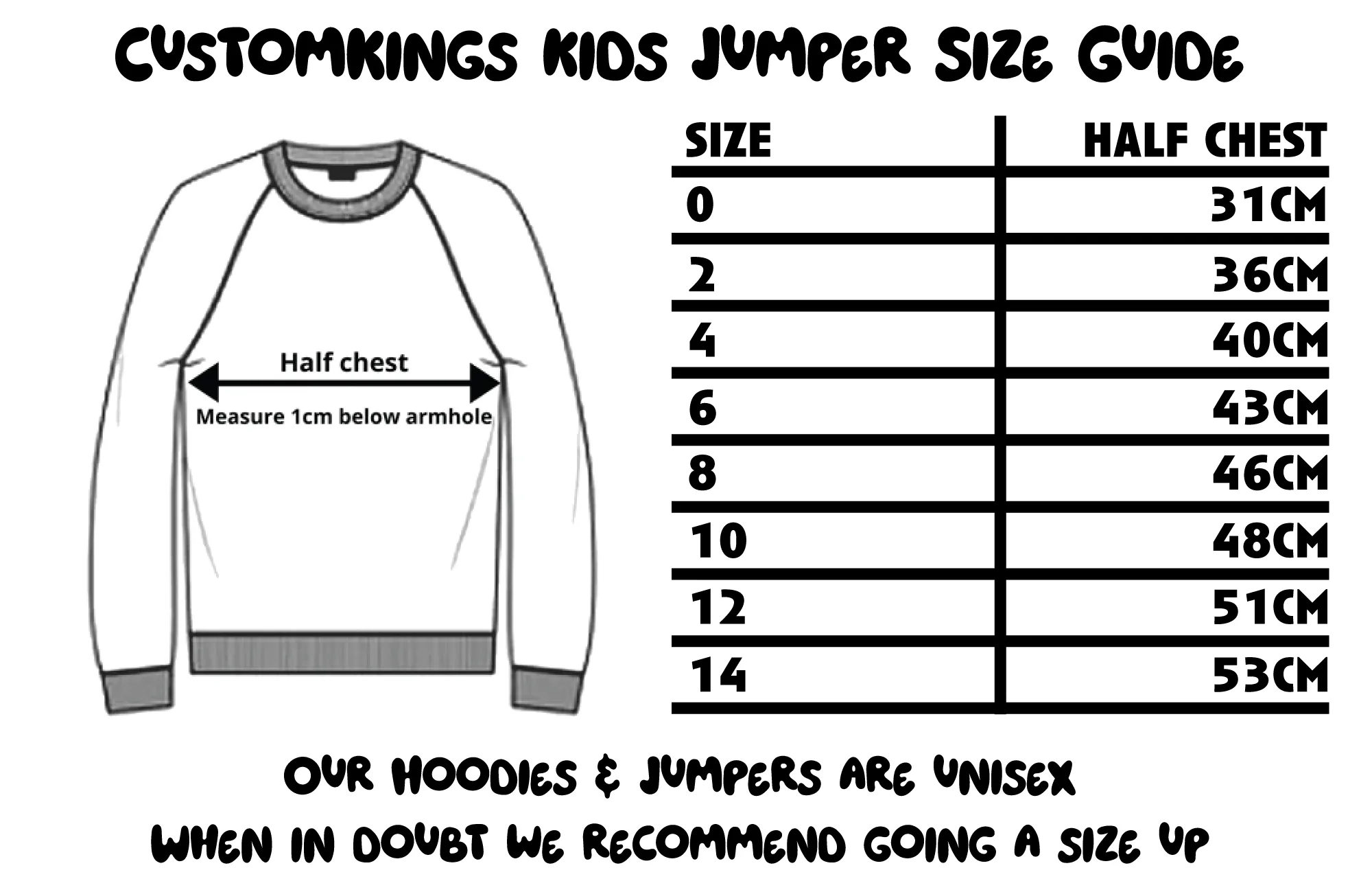 Kids Jumper Size Guide