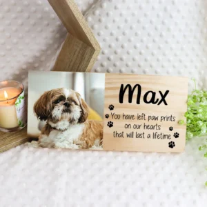 Memorial Pet Photo Block with Phrase