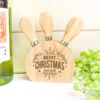 Merry christmas cheese utensil block