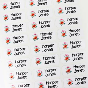 Personalised school label stickers