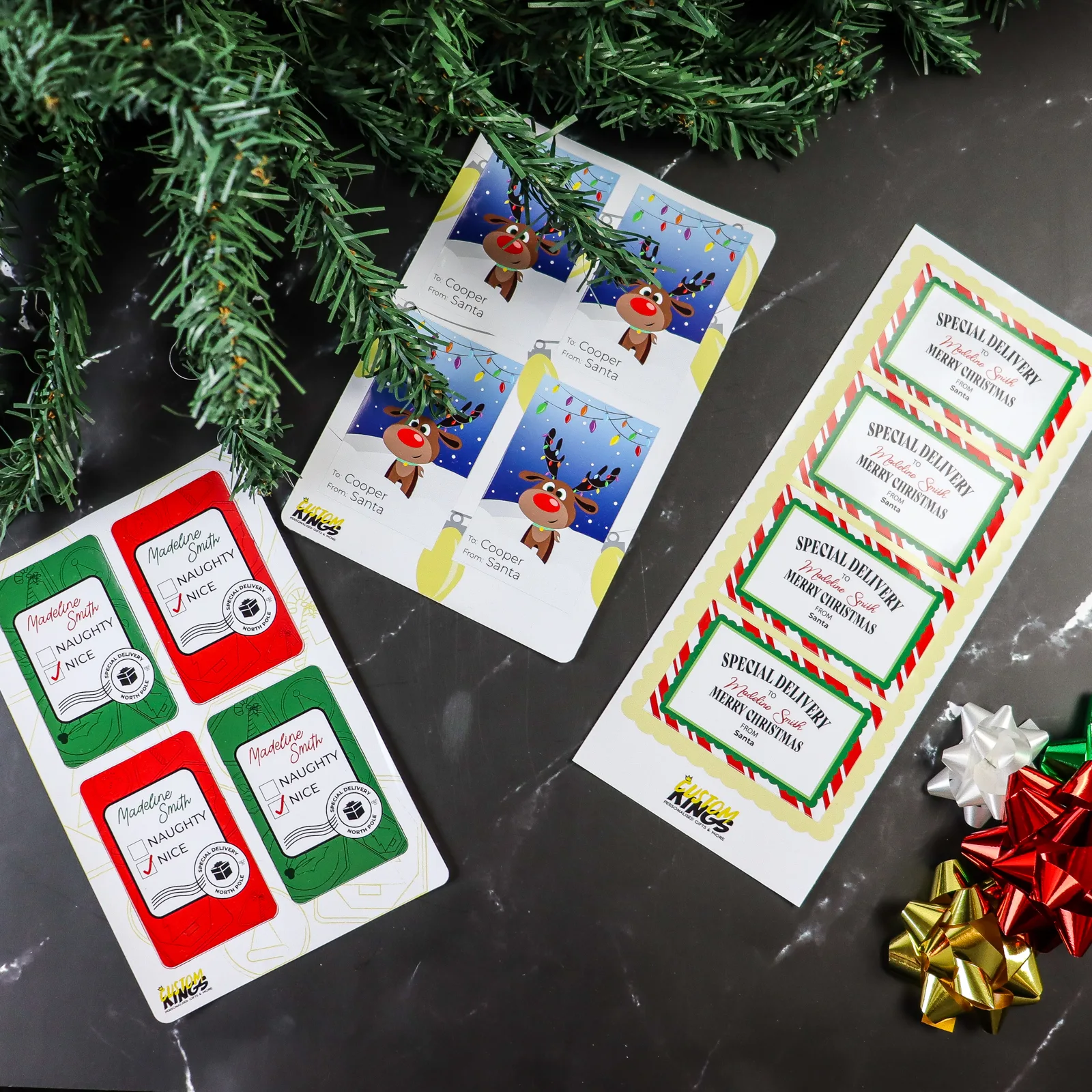 Personalised christmas labels - 4 pack 1 Personalised christmas labels - 4 pack