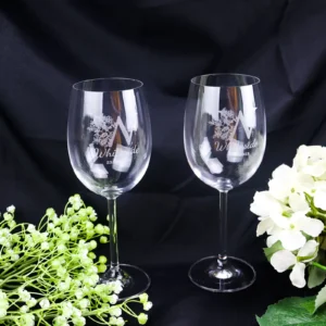 Initial Married Personalised Wine Glass