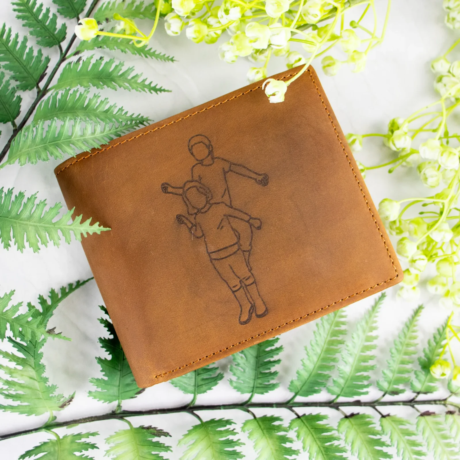 Photo Outline Personalised Leather Wallet