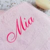 Pink Embroidered Bath Towel