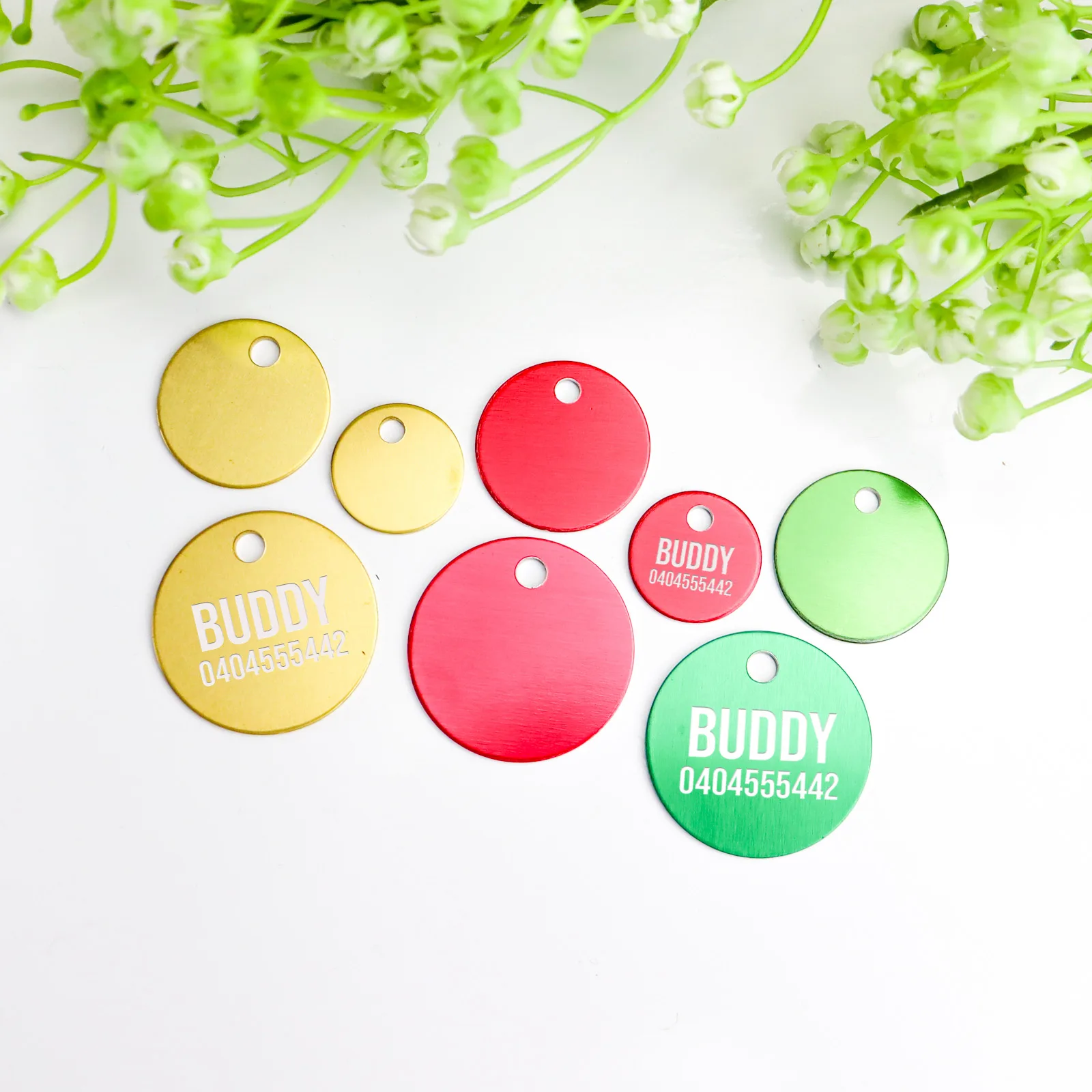 Round personalised engraved disc pet tag 1 Round personalised engraved disc pet tag
