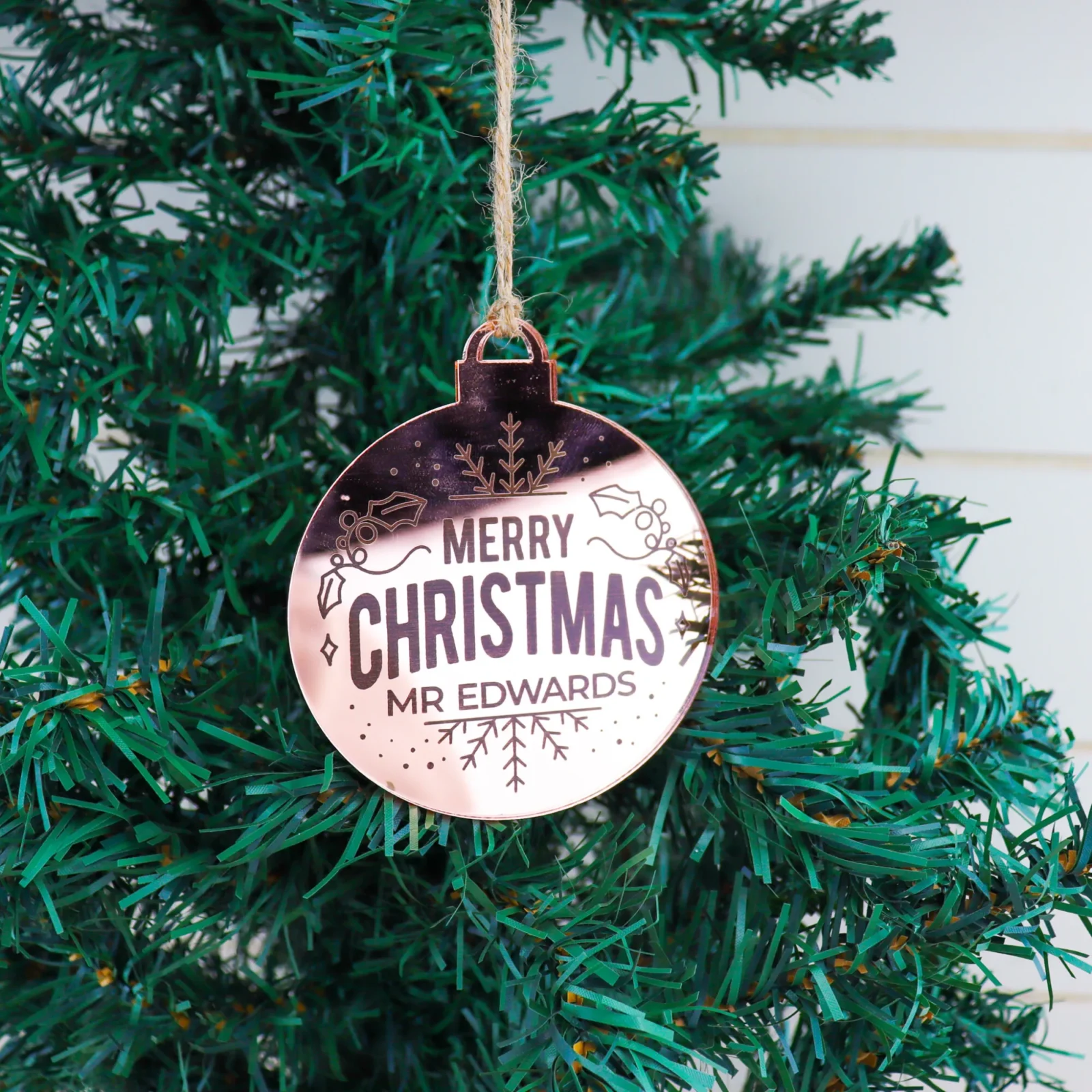 Teachers personalised christmas ornament