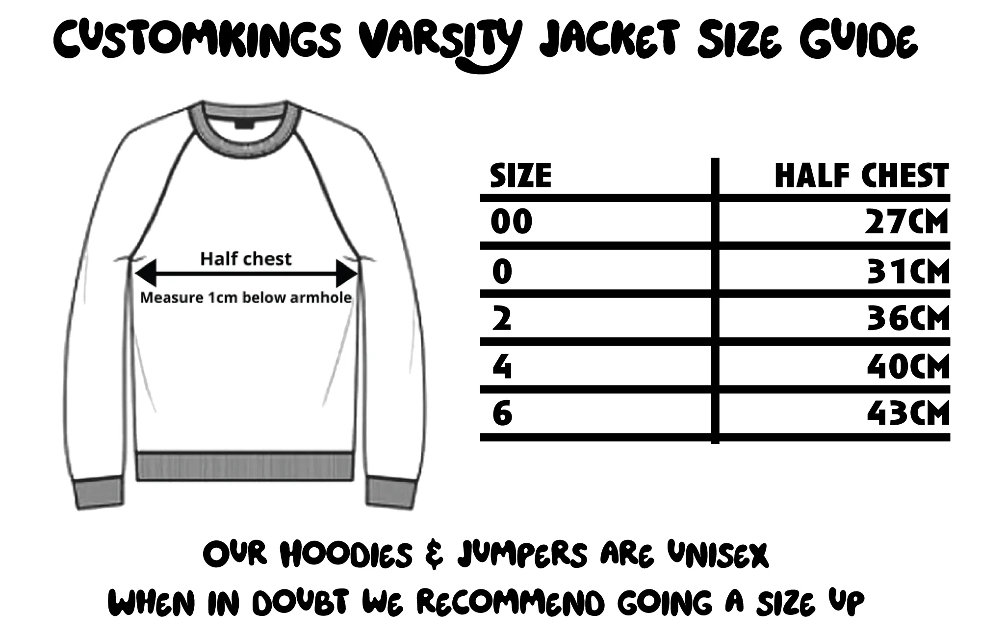 Varsity Jacket Size Guide