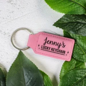 Vegan leather personalised lucky keychain