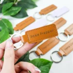 Vegan Leather Rectangle Keyring