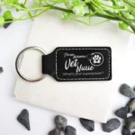 Vet nurse personalised vegan leather keychain | customkings