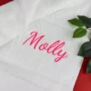 White Embroidered Bath Towel