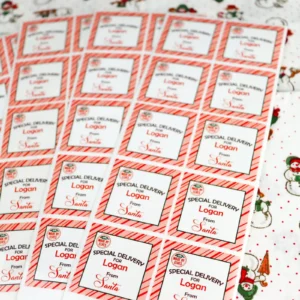 Christmas personalised sticker labels