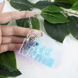 Holographic Family Outline Keychain