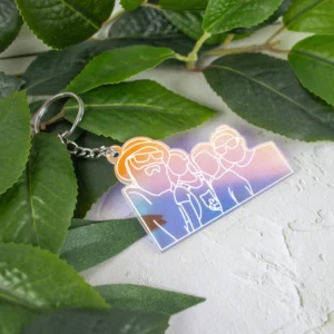 Holographic Family Outline Keychain